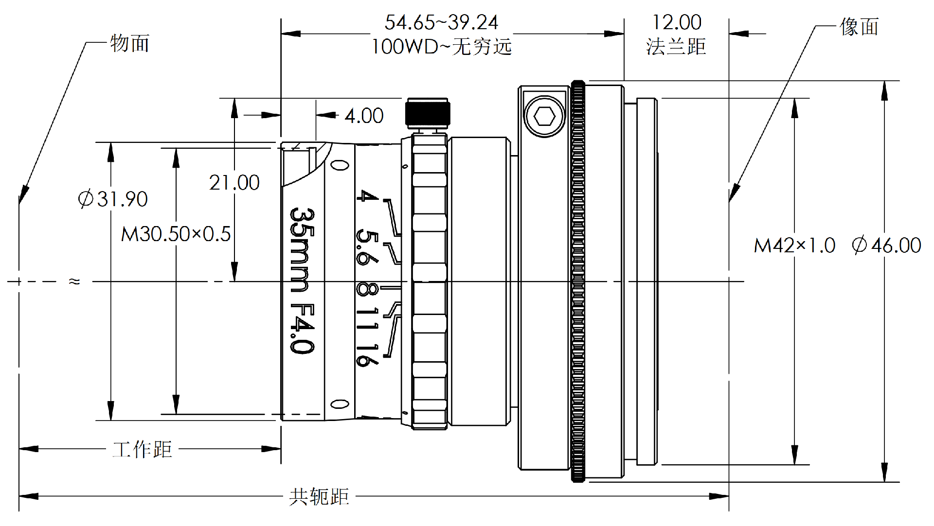 ZXJ-LS3540-M42 尺寸图