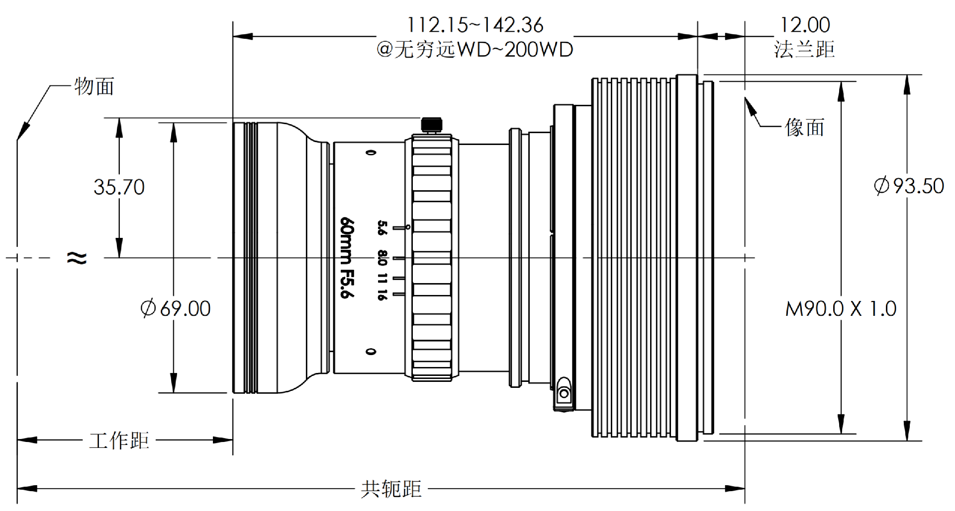 ZXJ-LS6056-M90 尺寸图